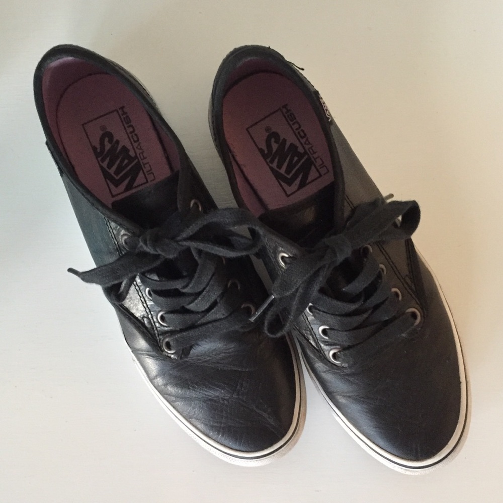 Black Leather Vans